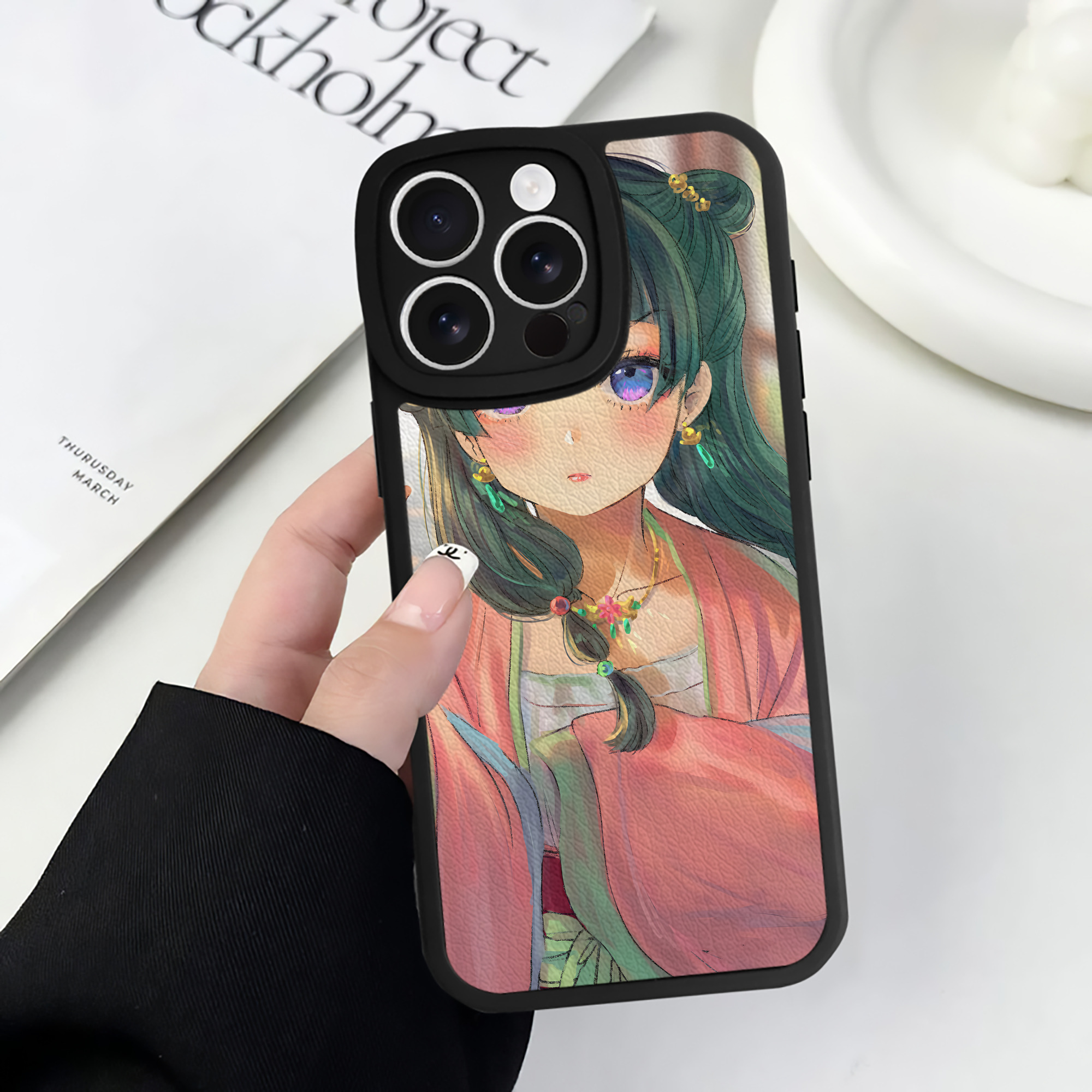 （画像用） 薬屋のひとりごと The Apothecary Diaries 【iPhone 16シリーズ対応】シリコンスマホケース（レザー調） 材質：シリコン